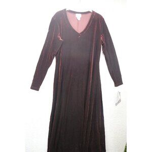 Vintage Moda Int'L Victoria's Secret London Velvet Maxi Dress-L-Whimsigoth-Y2K